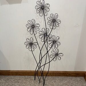 Black Metal Flower Wall Art